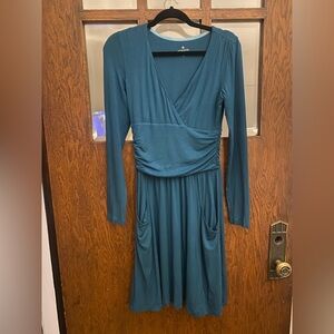 Athleta Teal Long Sleeve Dress